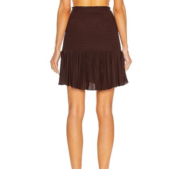 Alc taryn smocked mini skirt brown new no tags - Picture 4 of 8